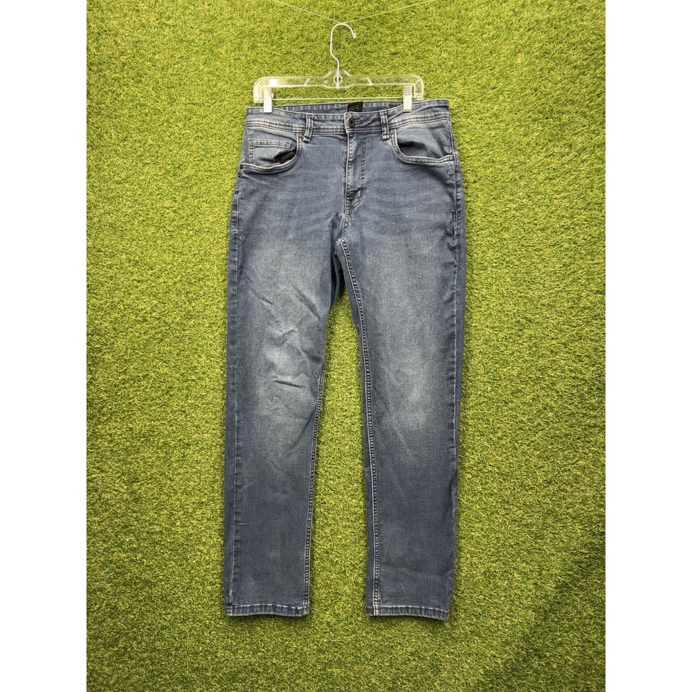 The Perfect Jean NYC Mens 33x32 Athletic Fit Blue Medium Wash Stretch Denim